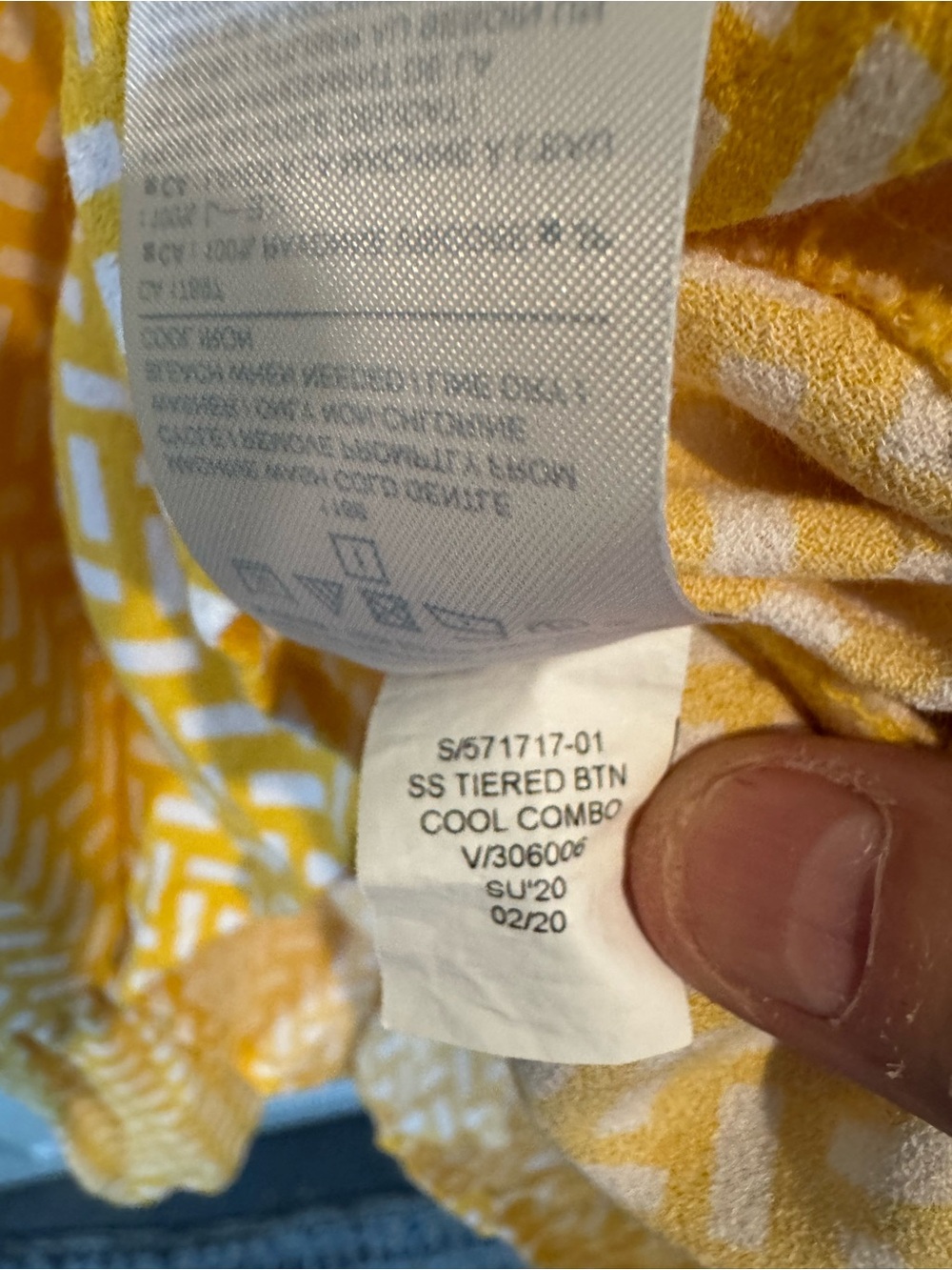 Banana Republic Factory Yellow Geometric Tiered Button Front Mini Dress XS - Picture 4 of 7